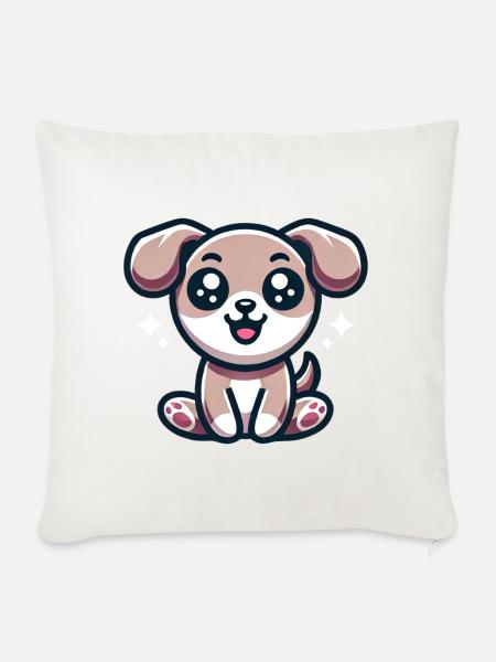 Niedlicher Hund - Sofakissenbezug 45 x 45 cm - Naturweiß 