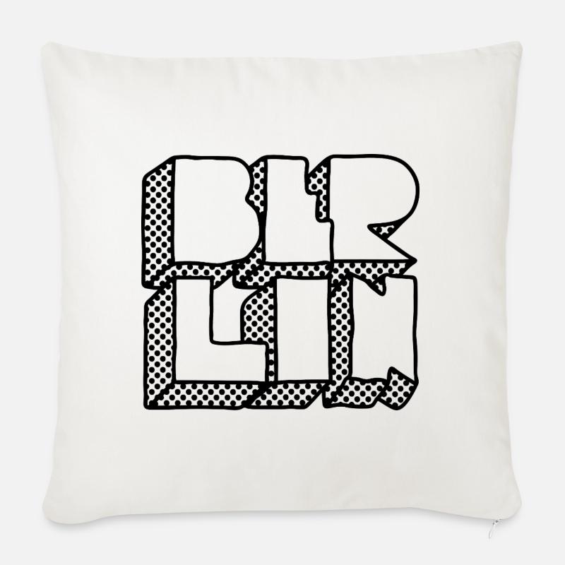 Ich bin ein Berliner – Hauptstadt & Kult - Sofakissenbezug 45 x 45 cm - Naturweiß 