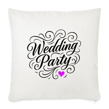 Fête de mariage Fête de mariage - Housse de coussin décorative 45 x 45 cm - blanc nature - Devant