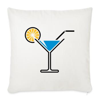 Cocktail / Verre cocktail / Martini + (bleu clair) - Housse de coussin décorative 45 x 45 cm - blanc nature - Devant