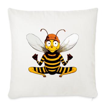 Bee Yoga - Sofakissenbezug 45 x 45 cm - Naturweiß  - Vorne