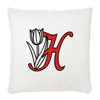 Buchstabe, Initiale, Blume - Sofakissenbezug 45 x 45 cm - Naturweiß  - Vorne