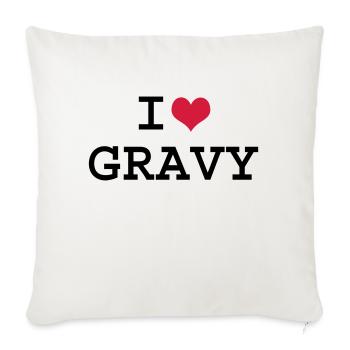J'aime Gravy - Housse de coussin décorative 45 x 45 cm - blanc nature - Devant