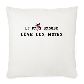 Le pays basque lève les mains - horizontal - Housse de coussin décorative 45 x 45 cm - blanc nature - Devant
