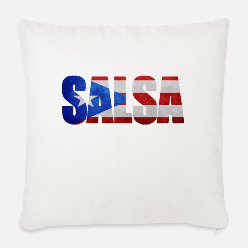 # Salsa Puerto Rico - Sofakissenbezug 45 x 45 cm - Naturweiß 