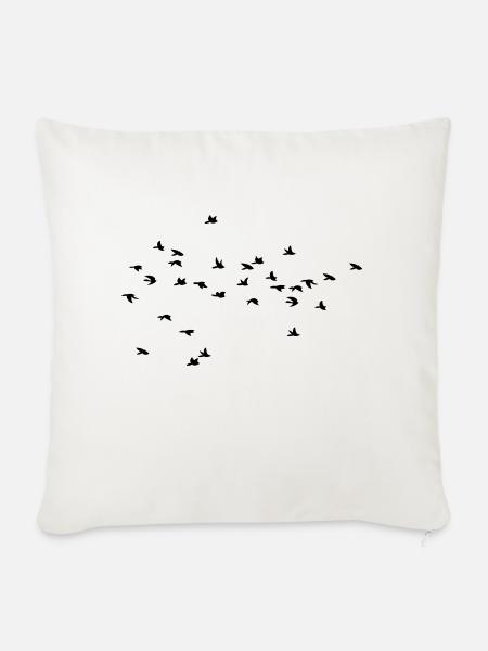 Flying Birds / Fliegende Vögel - Sofakissenbezug 45 x 45 cm - Naturweiß 