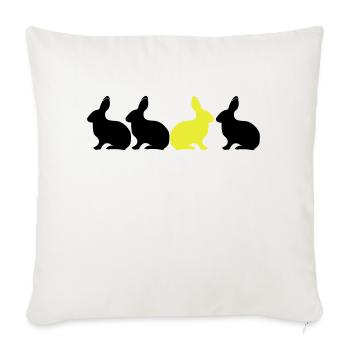 Bunny Rabbit be different! Unique contrast 2c - Sofa pillowcase 17,3'' x 17,3'' (45 x 45 cm) - natural white - Front