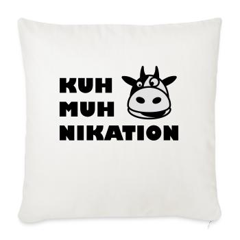 Kommunikation Kuh - Sofakissenbezug 45 x 45 cm - Naturweiß  - Vorne