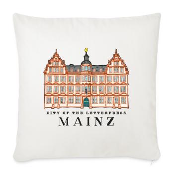 Mayence, ville de l’impression de livres, Allemagne - Housse de coussin décorative 45 x 45 cm - blanc nature - Devant