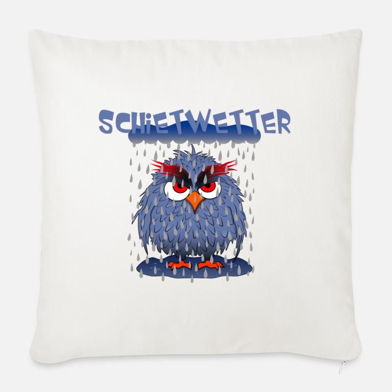 Eule Schietwetter - Sofakissenbezug 45 x 45 cm - Naturweiß 