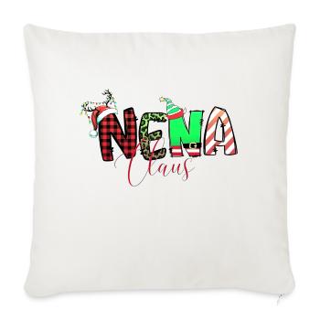 Noël Père Noël 2024 2025 film vacances famille xms - Housse de coussin décorative 45 x 45 cm - blanc nature - Devant