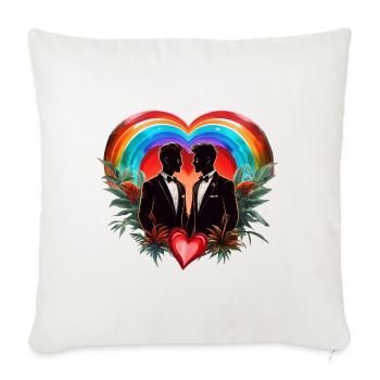 The magic of the moment: elegant cheerful silhouettes - Sofa pillowcase 17,3'' x 17,3'' (45 x 45 cm) - natural white - Front