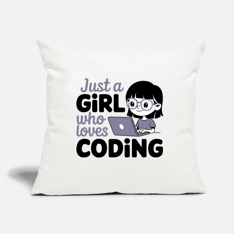 Nur ein Mädchen, das das Programmieren liebt Sofakissenbezug 45 x 45 cm