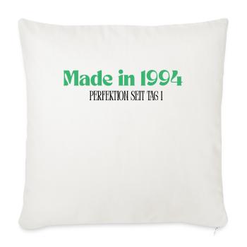 Made in 1994 - Perfektion seit Tag 1 - Sofakissenbezug 45 x 45 cm - Naturweiß  - Vorne