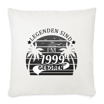 Des légendes sont nées en 1999 - Anniversaire - Housse de coussin décorative 45 x 45 cm - blanc nature - Devant