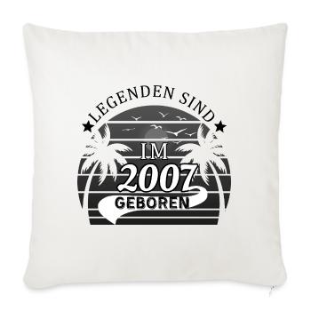 Des légendes sont nées en 2007 - Anniversaire - Housse de coussin décorative 45 x 45 cm - blanc nature - Devant