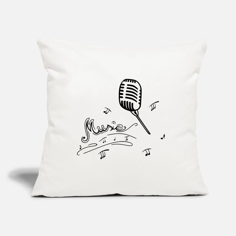 Retro microphone with music notes Sofa pillowcase 17,3'' x 17,3'' (45 x 45 cm)