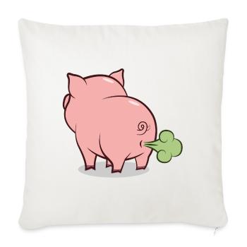 Blowing Pig Cartoon - Sofa pillowcase 17,3'' x 17,3'' (45 x 45 cm) - natural white - Front