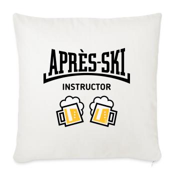 Moniteur Après-Ski (Bière, Après-Ski Concave, POS3C) - Housse de coussin décorative 45 x 45 cm - blanc nature - Devant