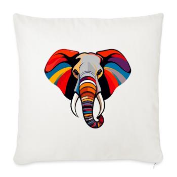 Colorful Elephant Head Art Pop Art Elephant Motif - Sofa pillowcase 17,3'' x 17,3'' (45 x 45 cm) - natural white - Front