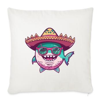 Piranha Fish Sombrero - Sofa pillowcase 17,3'' x 17,3'' (45 x 45 cm) - natural white - Front