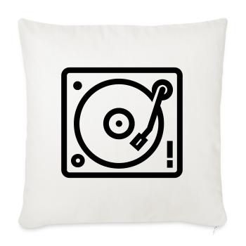 DJ-Plattenspieler - Sofakissenbezug 45 x 45 cm - Naturweiß  - Vorne