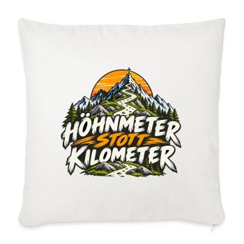 Höhnmeter stott Kilometer - Sofakissenbezug 45 x 45 cm - Naturweiß  - Vorne
