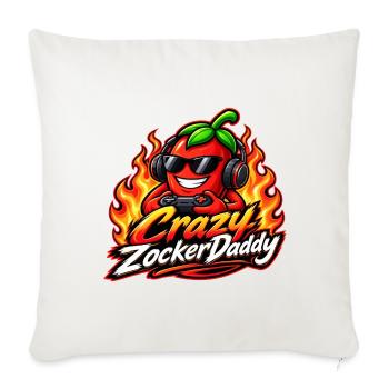 CrazyZockerDaddy - Sofakissenbezug 45 x 45 cm - Naturweiß  - Vorne
