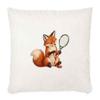 Fuchs wickelt ein Tennisgriffband - Sofakissenbezug 45 x 45 cm - Naturweiß  - Vorne