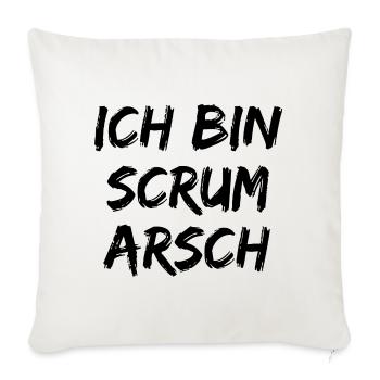 ICH BIN SCRUM ARSCH AGILE TEAM PROJEKTMANAGER  - Sofakissenbezug 45 x 45 cm - Naturweiß  - Vorne