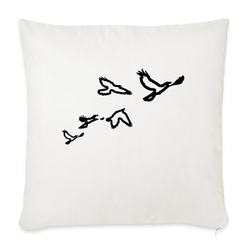 5 Voegel (1 color) - Sofakissenbezug 45 x 45 cm - Naturweiß  - Vorne