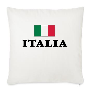 Italienfahne mit Italia Schriftzug - Sofakissenbezug 45 x 45 cm - Naturweiß  - Vorne