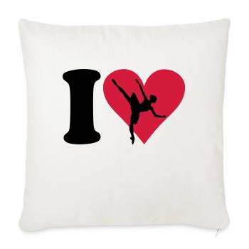 I love Ballett - Sofakissenbezug 45 x 45 cm - Naturweiß  - Vorne