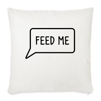 FEED ME speech bubble down - Sofa pillowcase 17,3'' x 17,3'' (45 x 45 cm) - natural white - Front