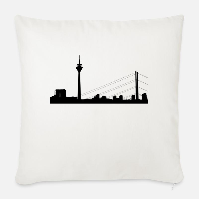 Skyline Düsseldorf - Sofakissenbezug 45 x 45 cm - Naturweiß 