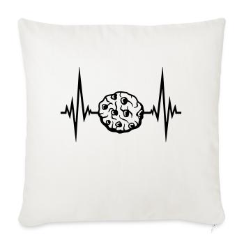 frequenz herzschlag puls cookie keks schoko lecker - Sofakissenbezug 45 x 45 cm - Naturweiß  - Vorne