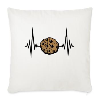 heart rate frequency pulse cookie biscuit chocolate delicious - Sofa pillowcase 17,3'' x 17,3'' (45 x 45 cm) - natural white - Front