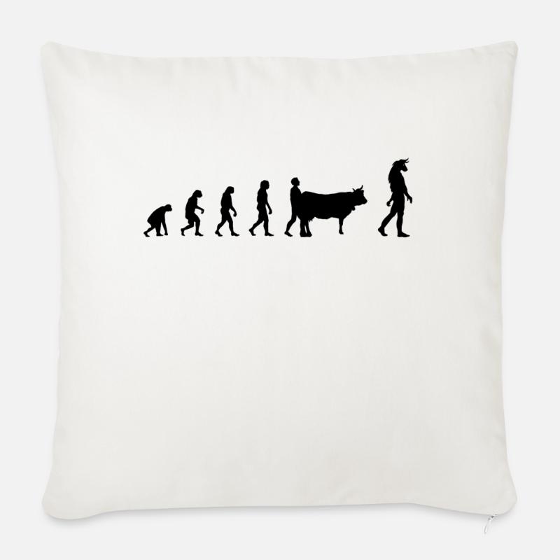 Evolution Mythologie - Housse de coussin décorative 45 x 45 cm - blanc nature