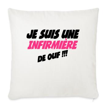 Je suis une infirmière de ouf - Housse de coussin décorative 45 x 45 cm - blanc nature - Devant