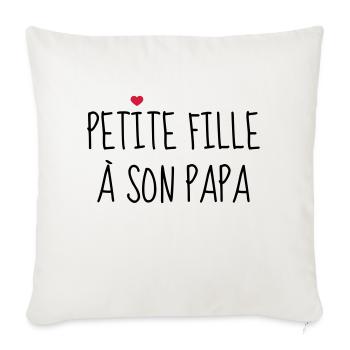 Petite fille à son Papa - Naissance - Enfant - Housse de coussin décorative 45 x 45 cm - blanc nature - Devant