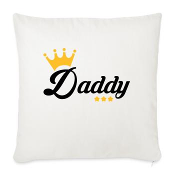 Papa Fête des Pères Naissance Bébé Anniversaire - Housse de coussin décorative 45 x 45 cm - blanc nature - Devant