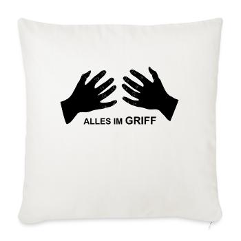 Hand auf die Brust - Sofakissenbezug 45 x 45 cm - Naturweiß  - Vorne
