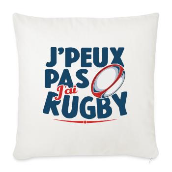 Je Peux Pas J'ai Rugby Cadeau Amoureux De Rugby - Housse de coussin décorative 45 x 45 cm - blanc nature - Devant