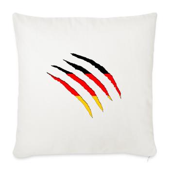 Deutschland aufgerissen Germany Nationalflagge - Sofakissenbezug 45 x 45 cm - Naturweiß  - Vorne