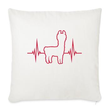 Pouls de battement de cœur lama - Housse de coussin décorative 45 x 45 cm - blanc nature - Devant