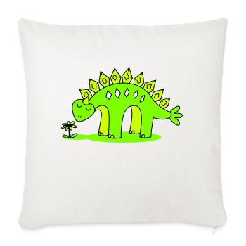 Little Dino smelling a flower - Sofa pillowcase 17,3'' x 17,3'' (45 x 45 cm) - natural white - Front
