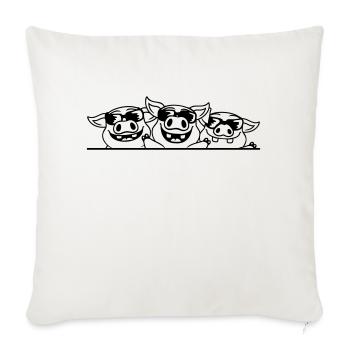 Funny Pig Crew Sunglasses - Sofa pillowcase 17,3'' x 17,3'' (45 x 45 cm) - natural white - Front