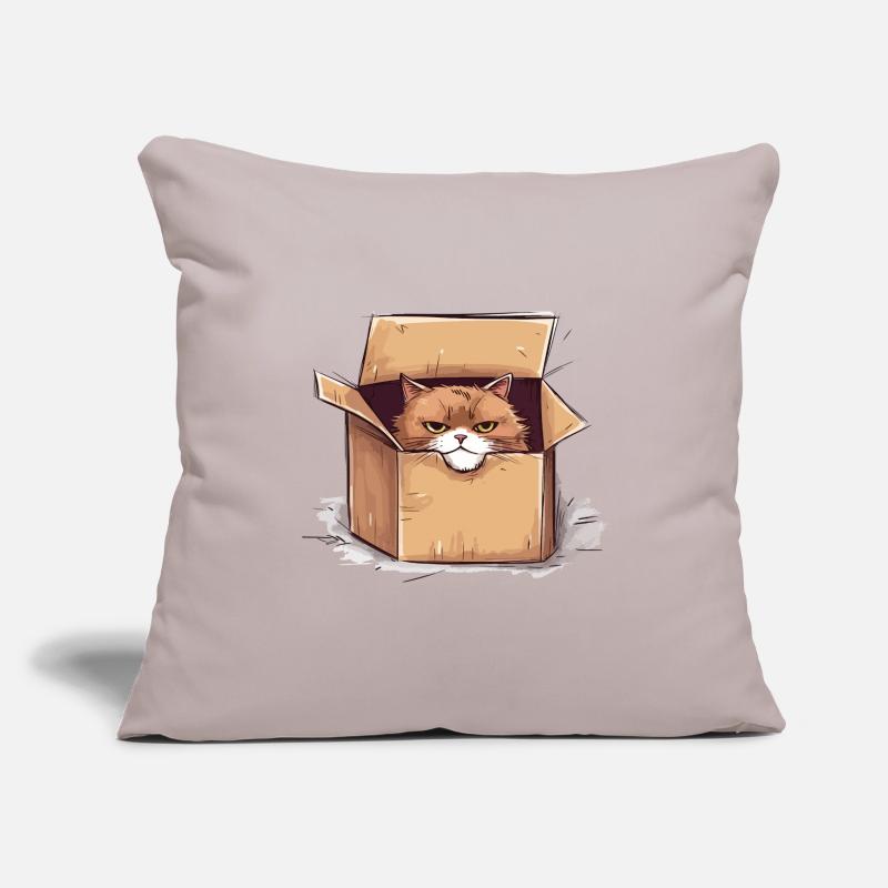 Cat grumpy grumpy grumpy sits in the box Sofa pillowcase 17,3'' x 17,3'' (45 x 45 cm)