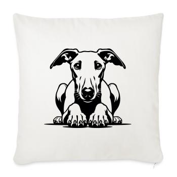 Tête de whippet avec pattes - Housse de coussin décorative 45 x 45 cm - blanc nature - Devant