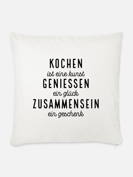 Lustige Sprüche für Köche - Sofakissenbezug 45 x 45 cm - Naturweiß 